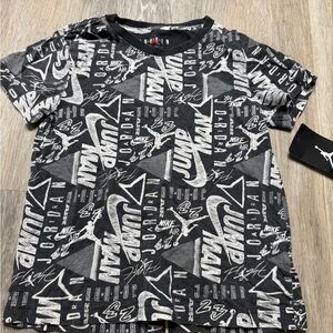 Jordan Black & White Allover Logo Tee